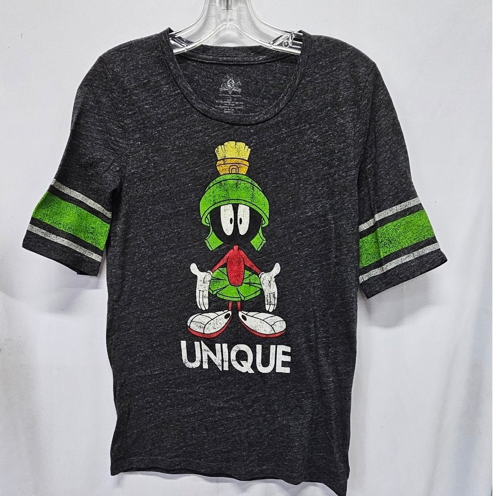 Looney Tunes Marvin the Martian Unique Graphic T-Shirt Gray Large L Heathered
